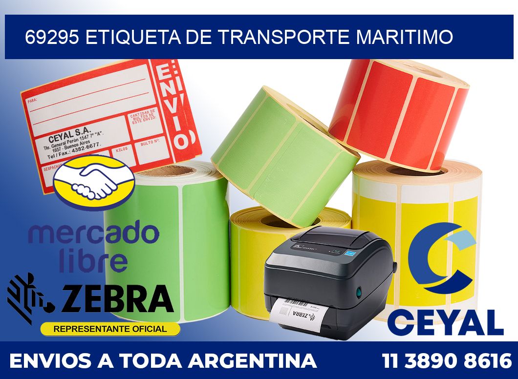 69295 Etiqueta de transporte maritimo
