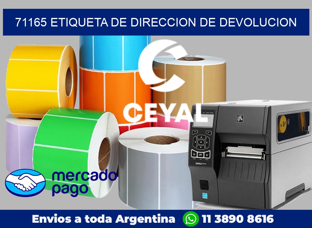 71165 Etiqueta de direccion de devolucion