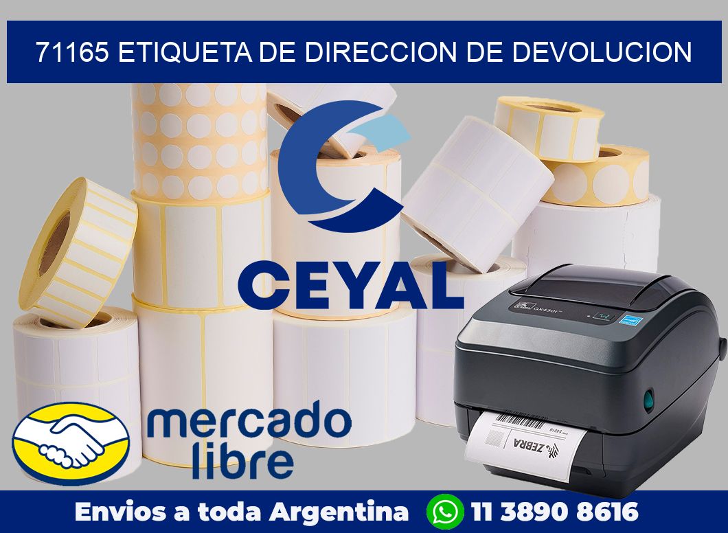 71165 Etiqueta de direccion de devolucion