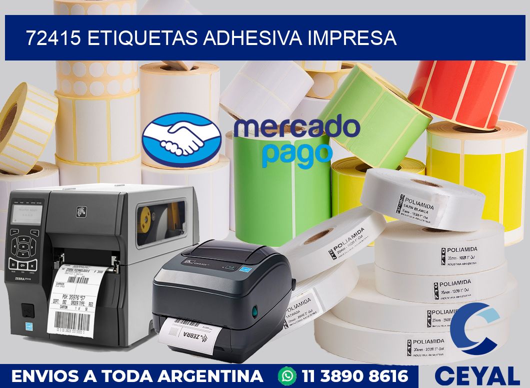 72415 etiquetas adhesiva impresa