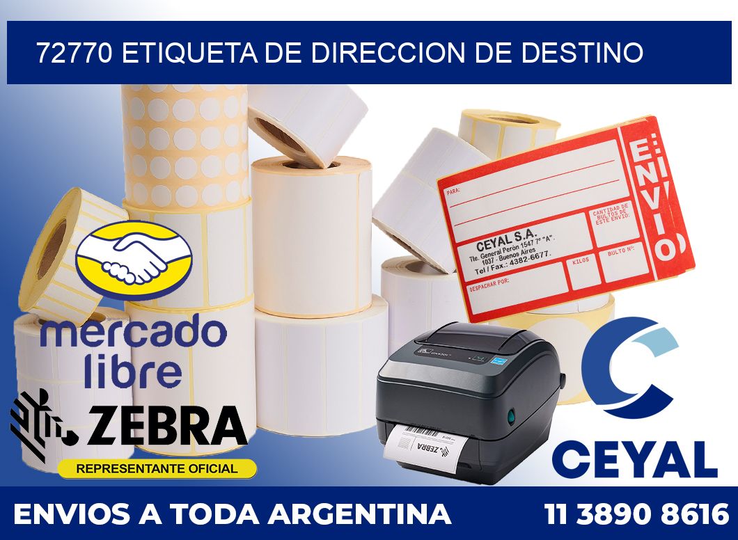 72770 Etiqueta de direccion de destino