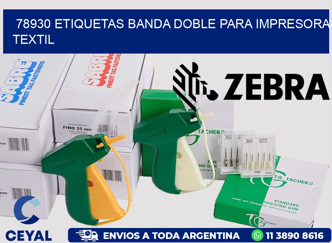 78930 etiquetas banda doble para impresora textil