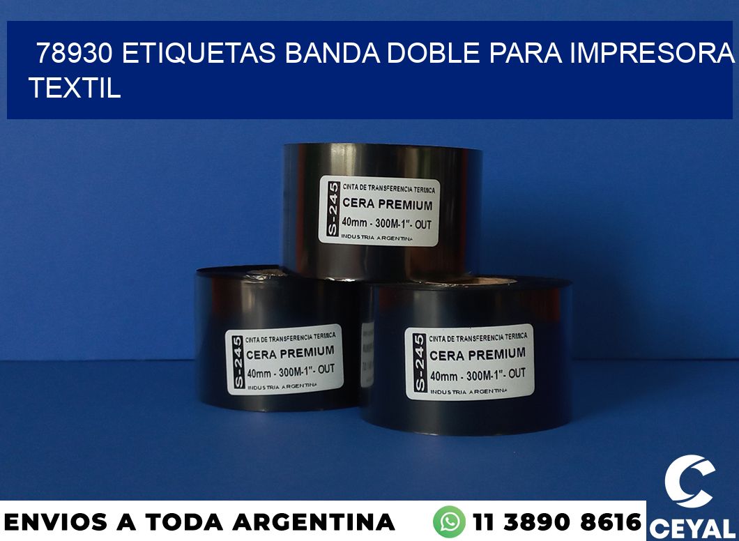78930 etiquetas banda doble para impresora textil