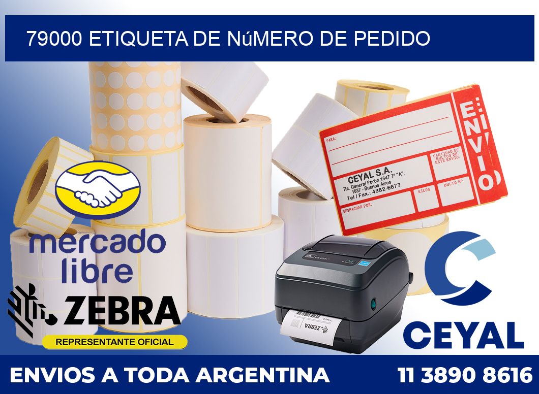 79000 Etiqueta de número de pedido