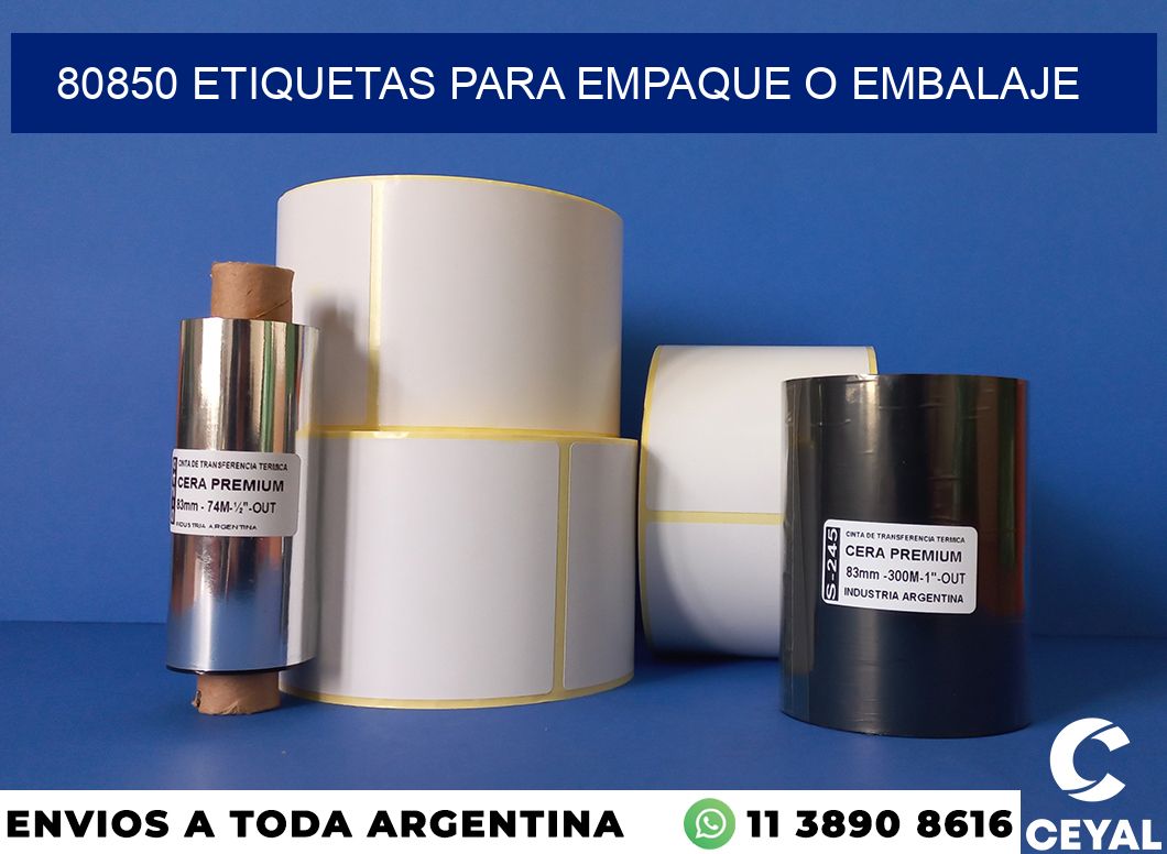 80850 etiquetas para empaque o embalaje