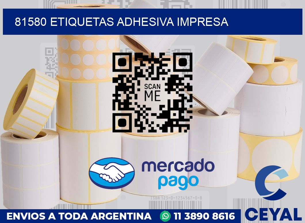 81580 etiquetas adhesiva impresa