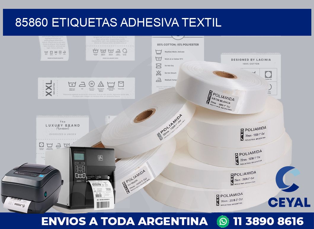 85860 etiquetas adhesiva textil