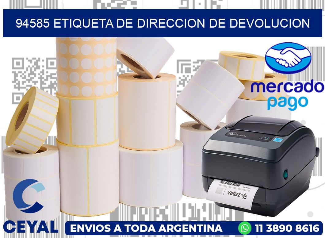 94585 Etiqueta de direccion de devolucion