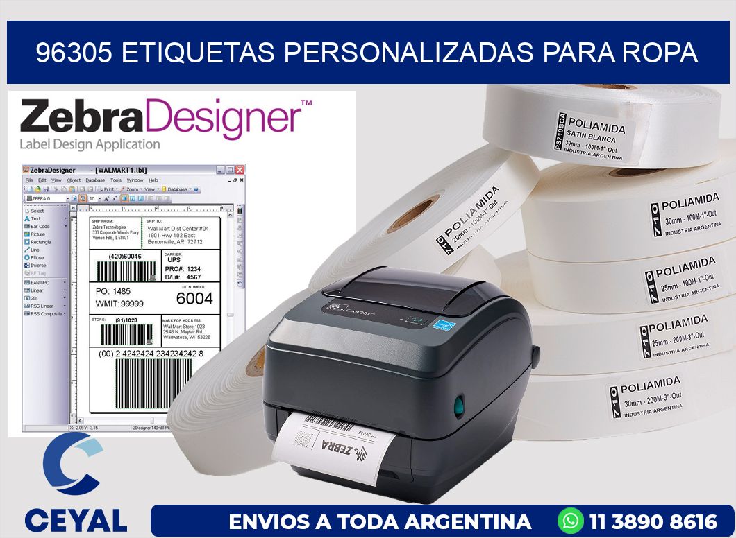 96305 Etiquetas personalizadas para ropa