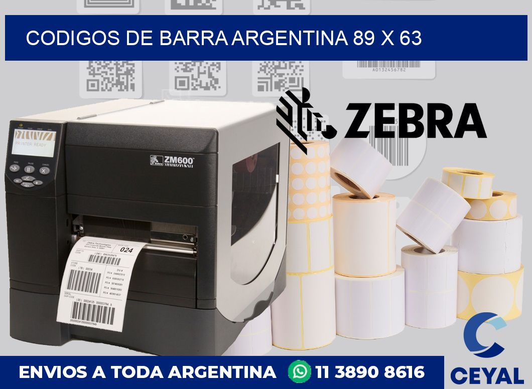 Codigos de barra Argentina 89 x 63