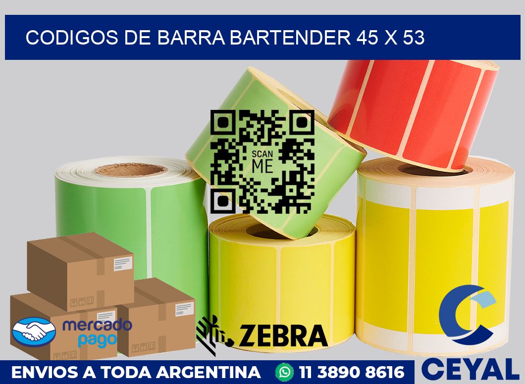 Codigos de barra Bartender 45 x 53