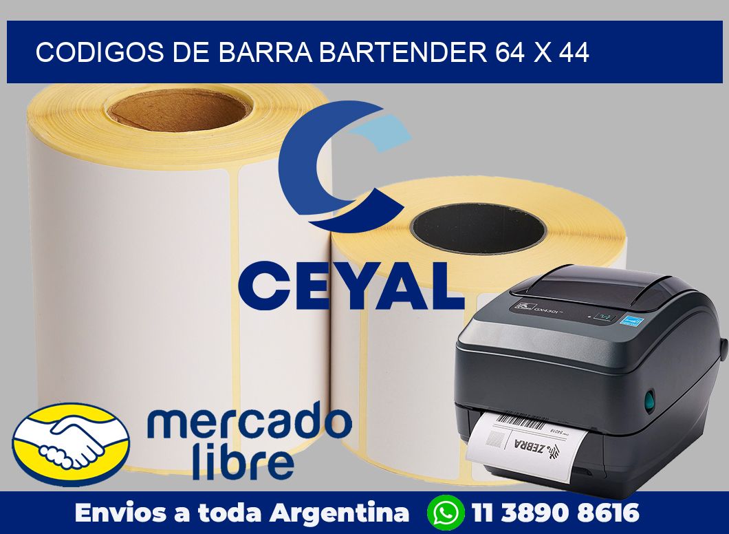 Codigos de barra Bartender 64 x 44