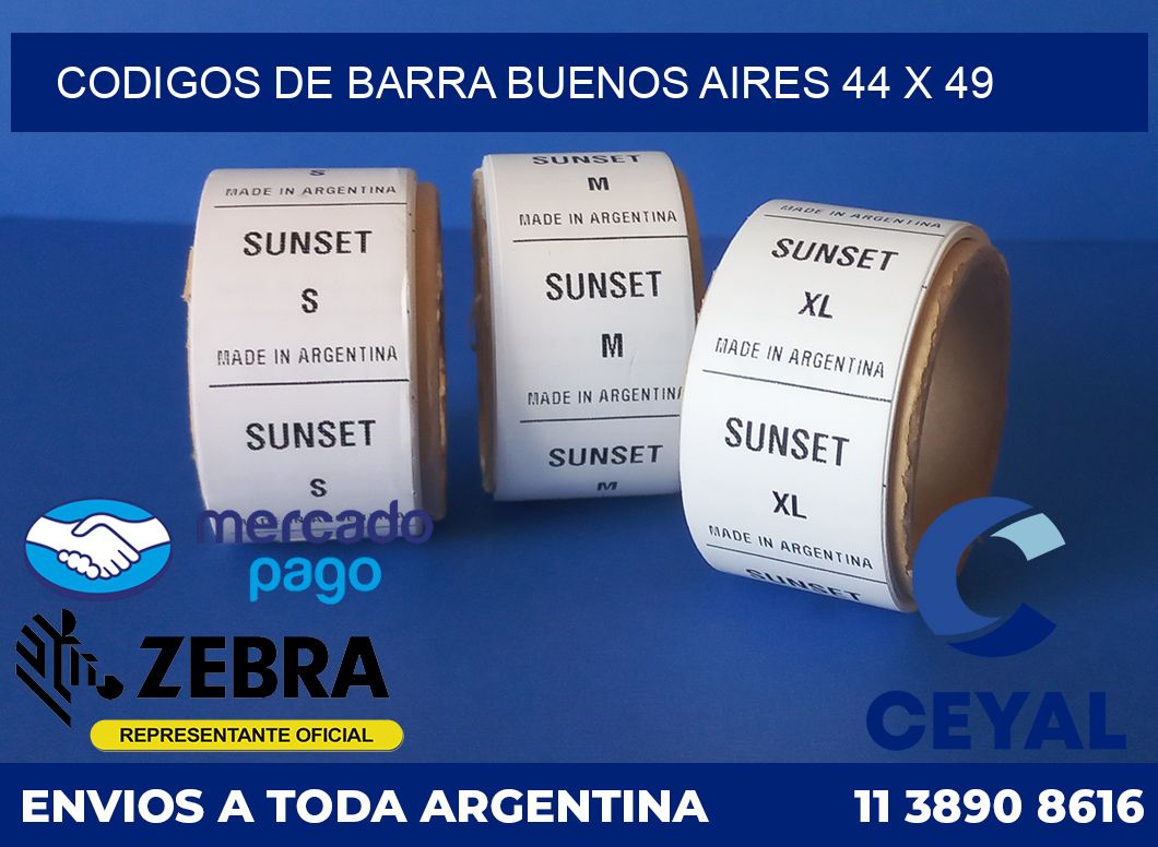 Codigos de barra Buenos Aires 44 x 49