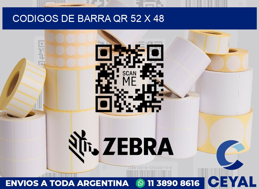 Codigos de barra QR 52 x 48