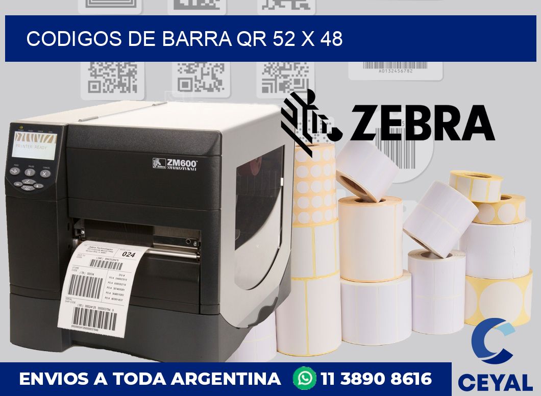 Codigos de barra QR 52 x 48