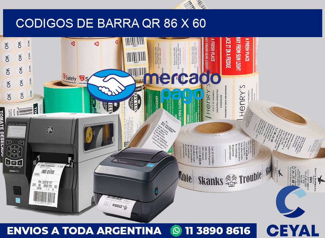 Codigos de barra QR 86 x 60