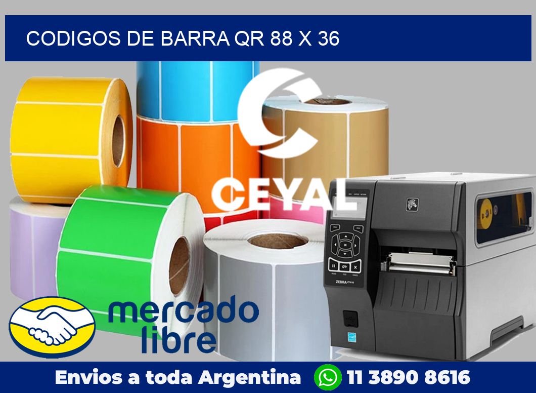 Codigos de barra QR 88 x 36