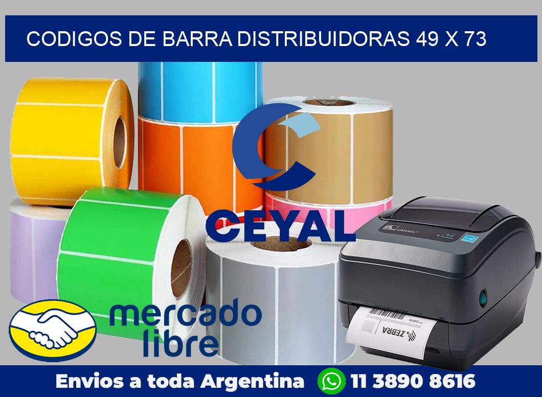 Codigos de barra distribuidoras 49 x 73