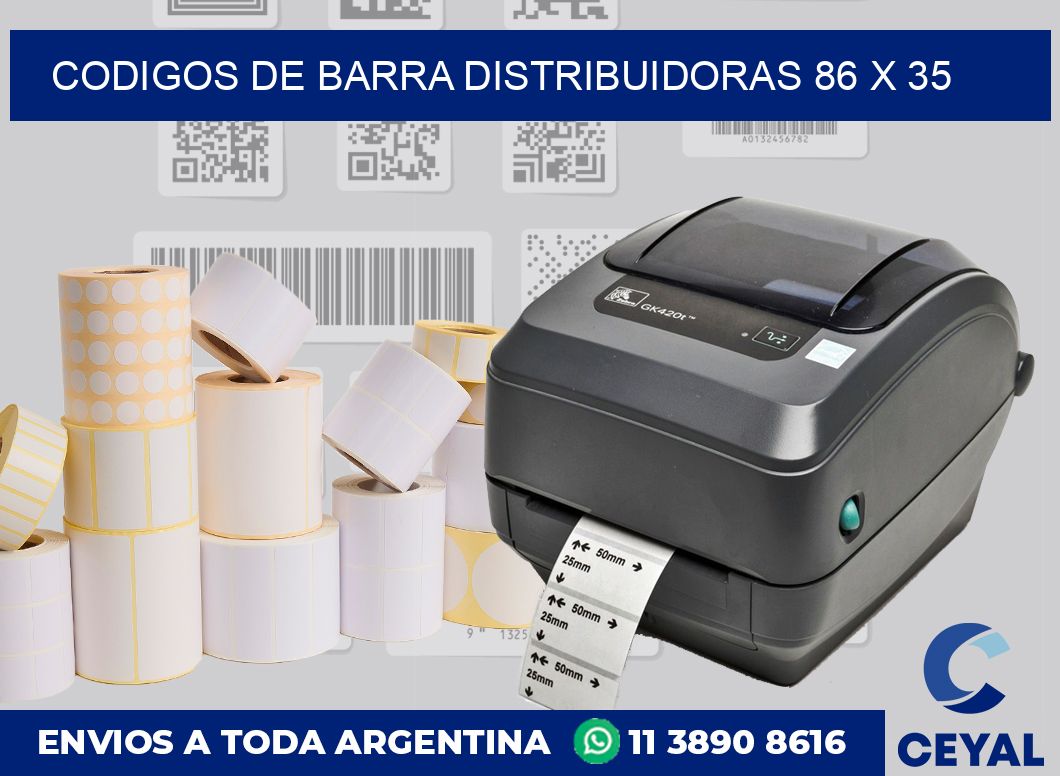 Codigos de barra distribuidoras 86 x 35