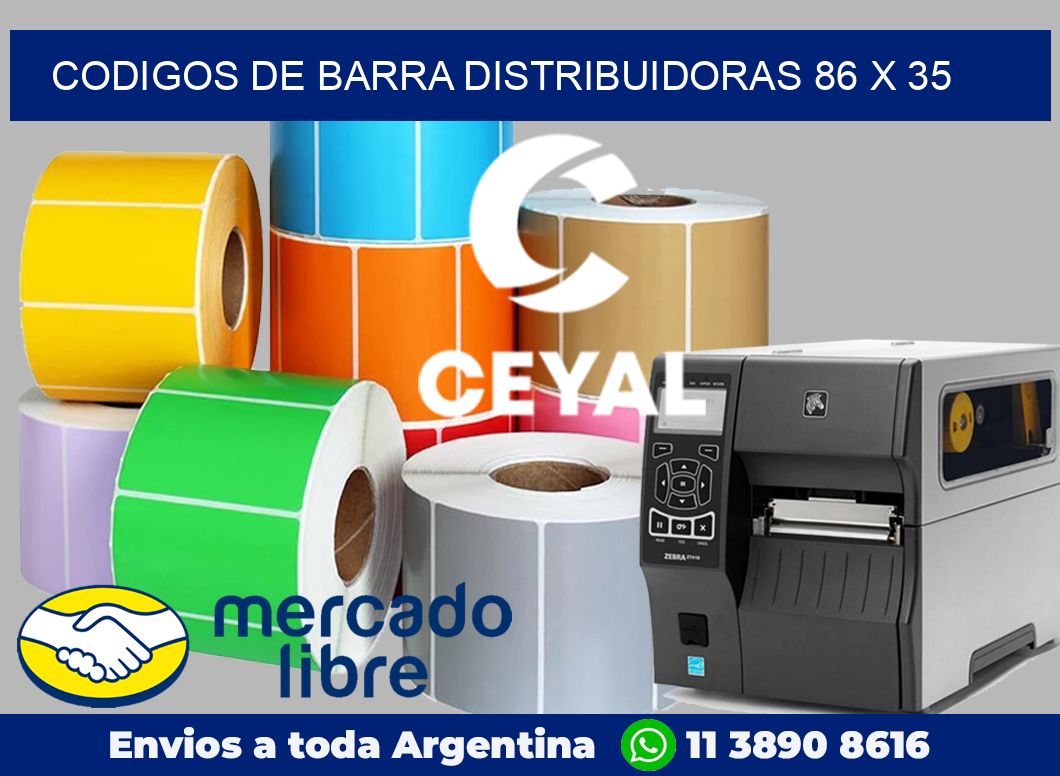 Codigos de barra distribuidoras 86 x 35