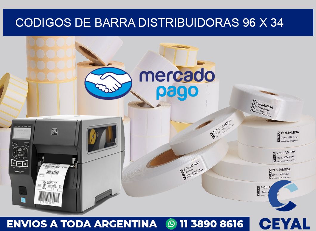 Codigos de barra distribuidoras 96 x 34
