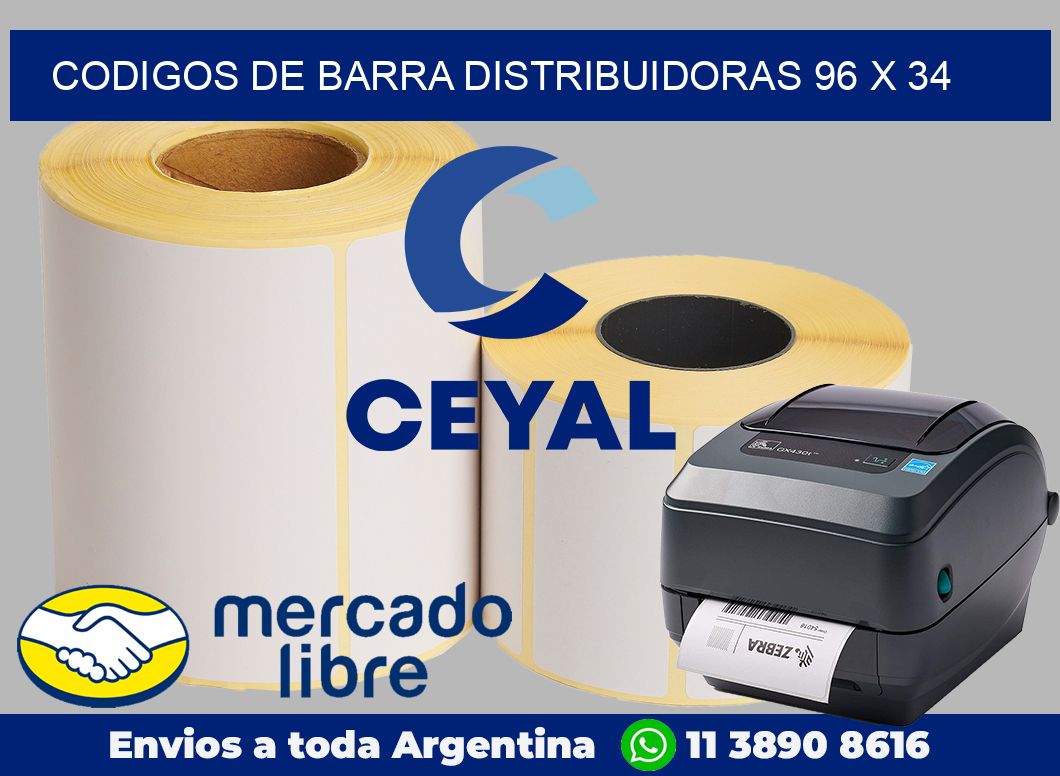 Codigos de barra distribuidoras 96 x 34