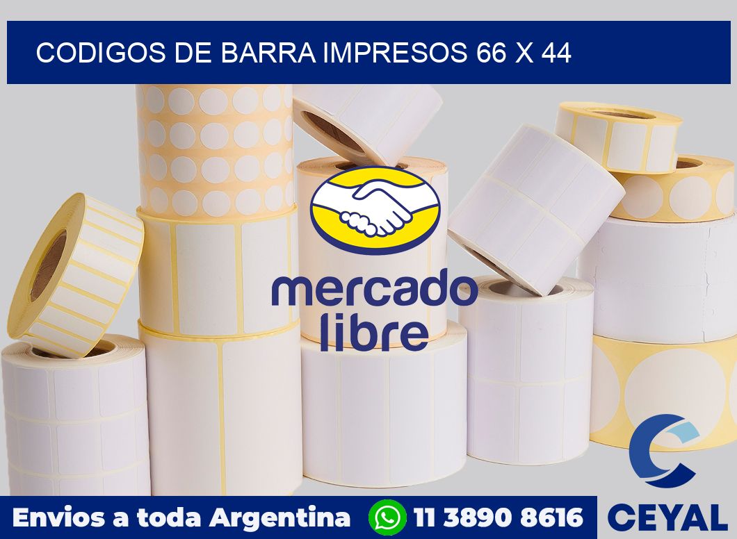 Codigos de barra impresos 66 x 44