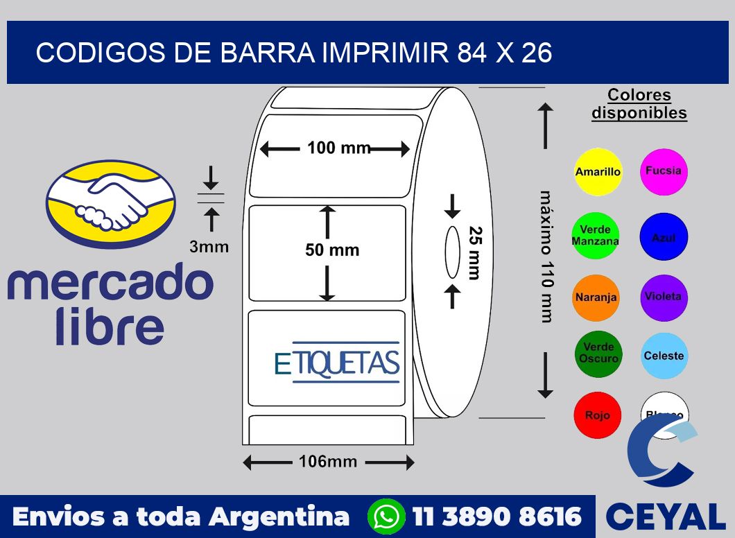 Codigos de barra imprimir 84 x 26