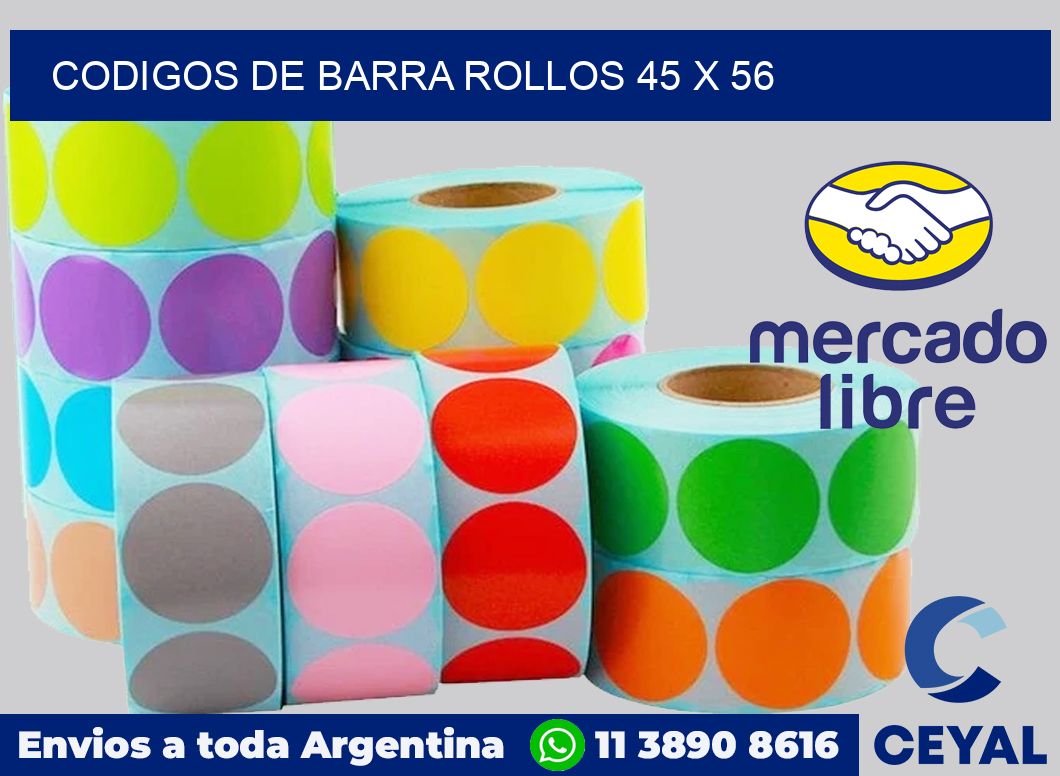 Codigos de barra rollos 45 x 56
