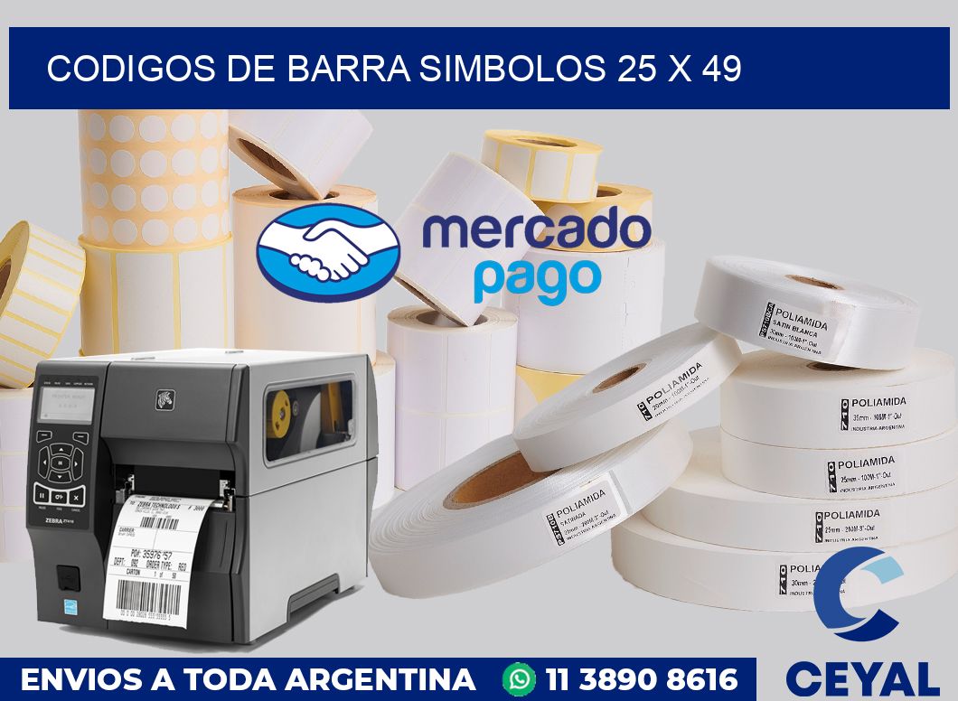 Codigos de barra simbolos 25 x 49