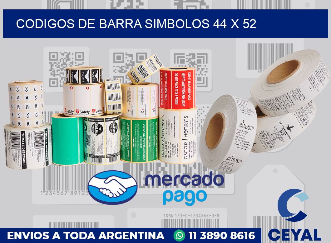 Codigos de barra simbolos 44 x 52