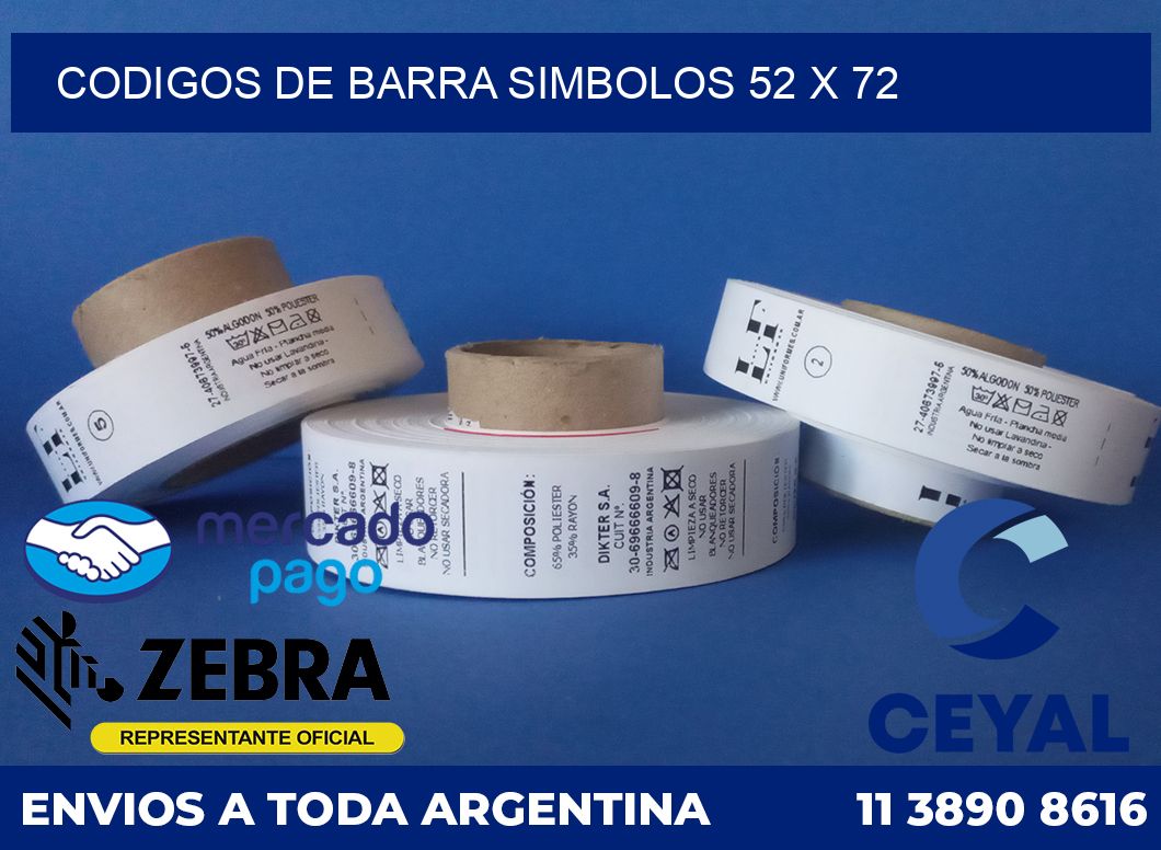 Codigos de barra simbolos 52 x 72