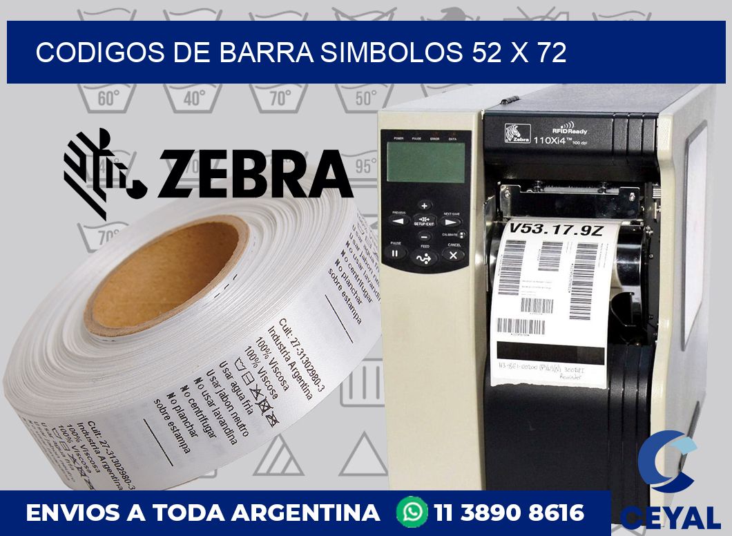 Codigos de barra simbolos 52 x 72