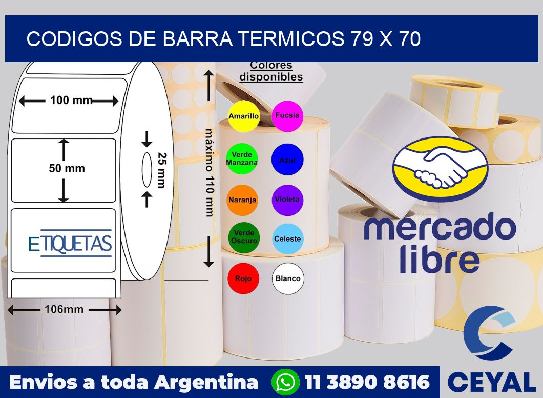 Codigos de barra termicos 79 x 70