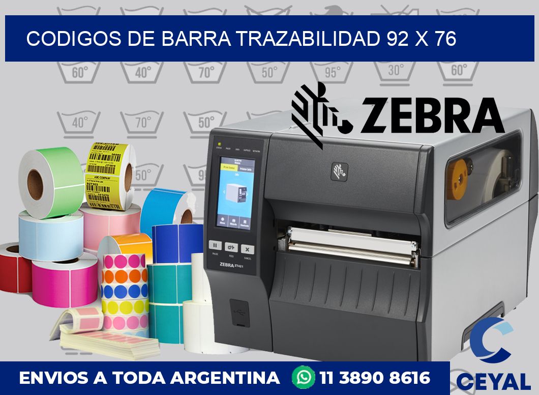 Codigos de barra trazabilidad 92 x 76