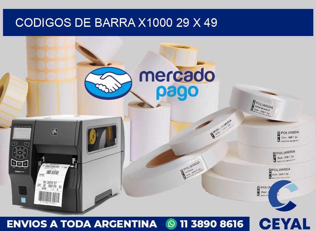 Codigos de barra x1000 29 x 49
