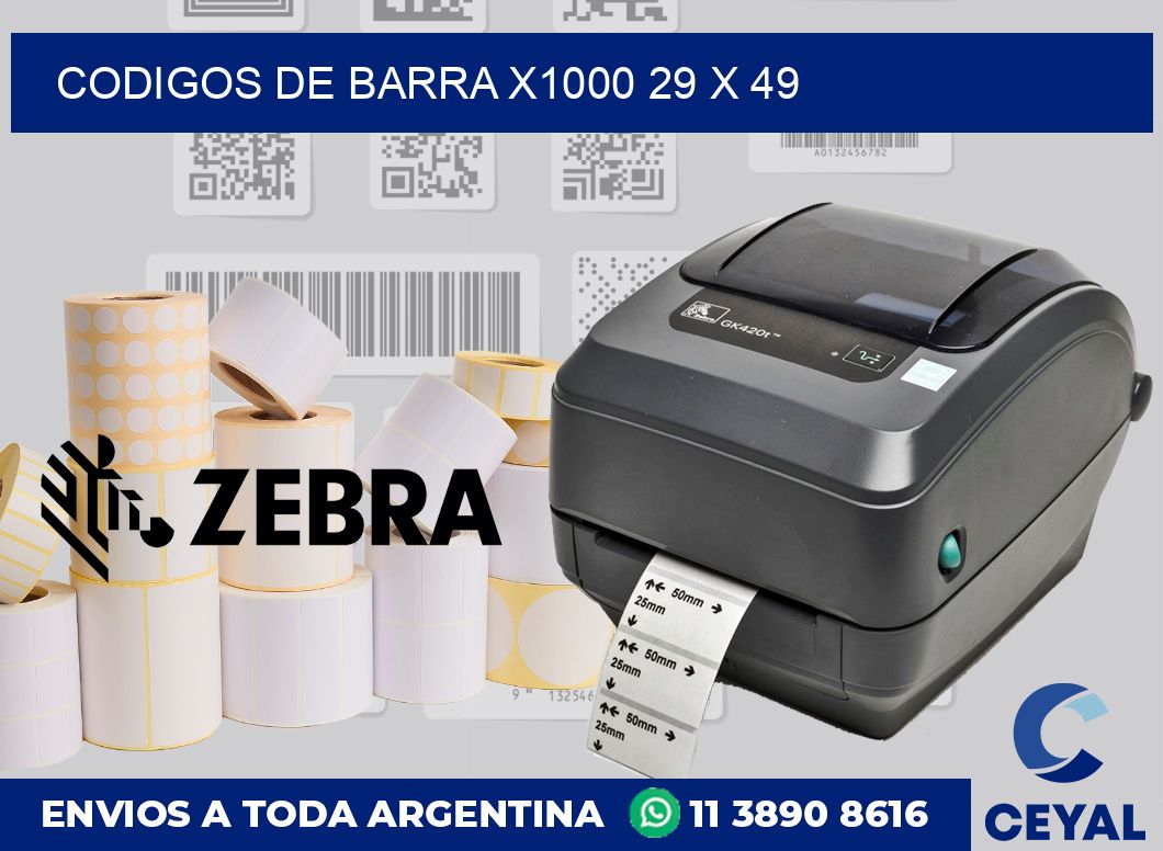 Codigos de barra x1000 29 x 49