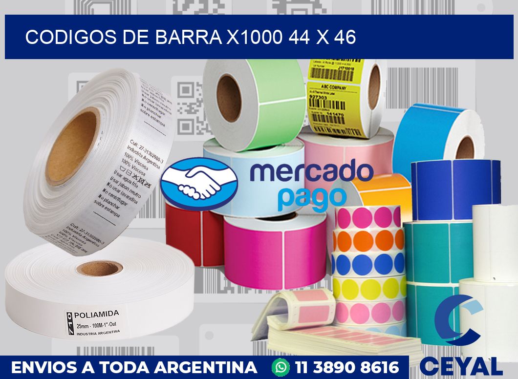 Codigos de barra x1000 44 x 46