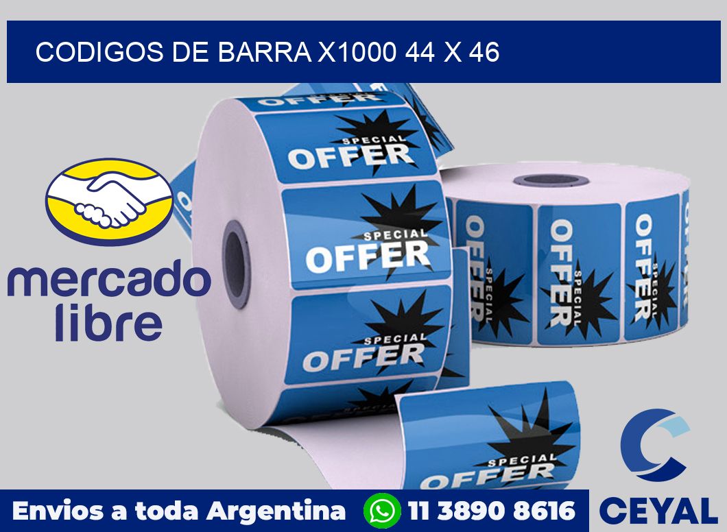 Codigos de barra x1000 44 x 46