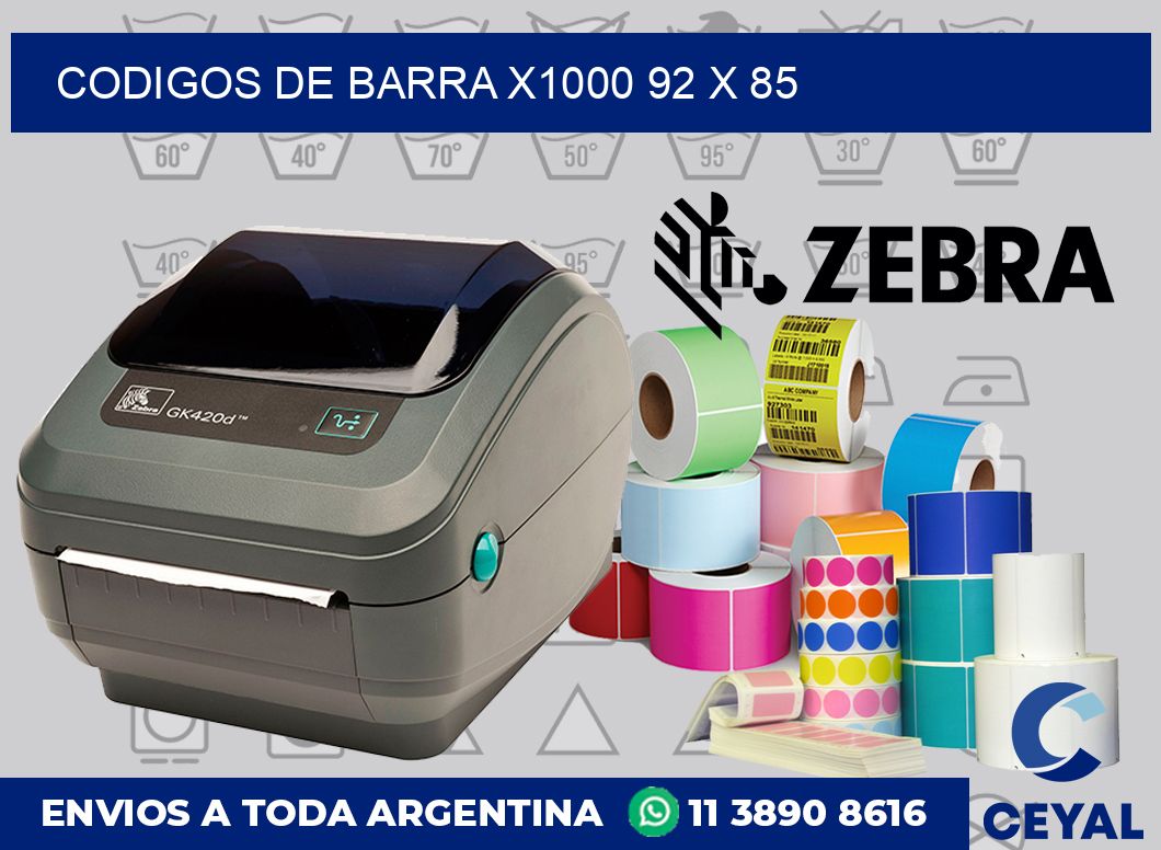 Codigos de barra x1000 92 x 85
