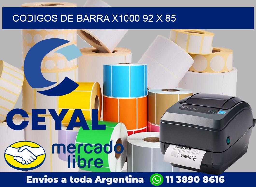 Codigos de barra x1000 92 x 85