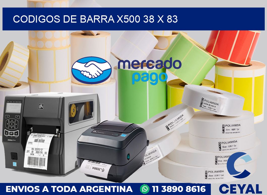 Codigos de barra x500 38 x 83