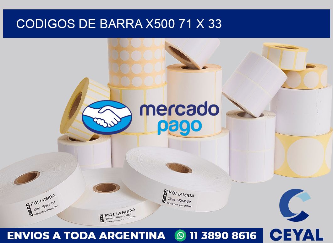 Codigos de barra x500 71 x 33