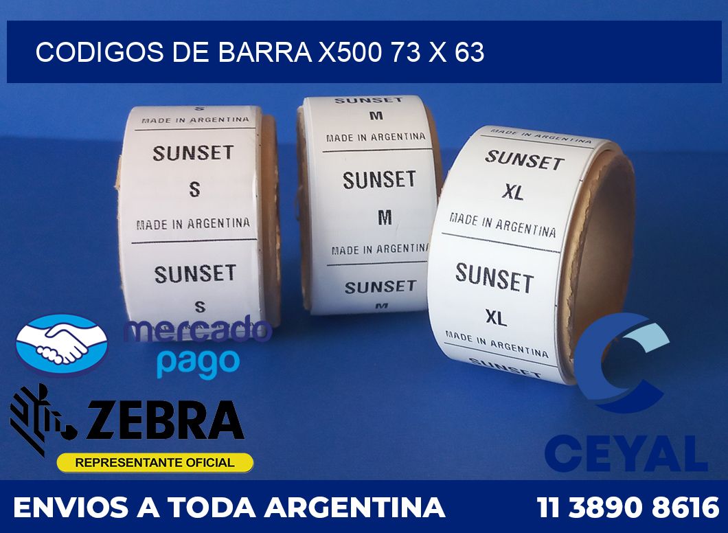 Codigos de barra x500 73 x 63