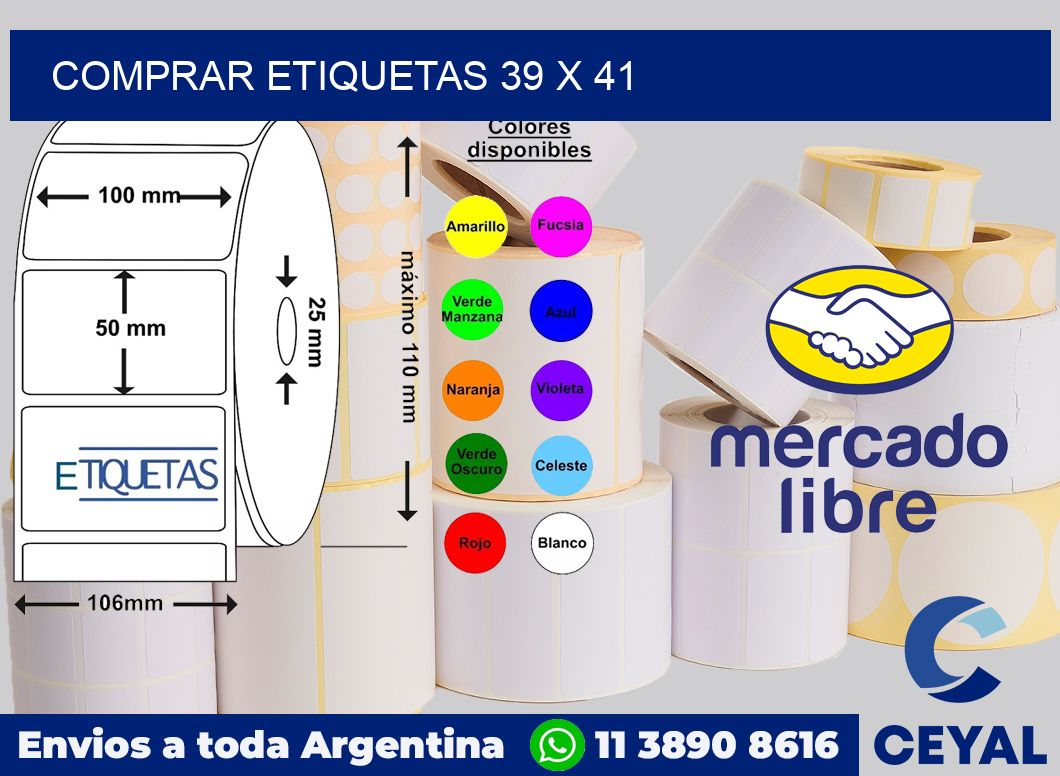 Comprar etiquetas 39 x 41