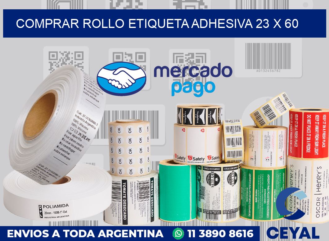 Comprar rollo etiqueta adhesiva 23 x 60