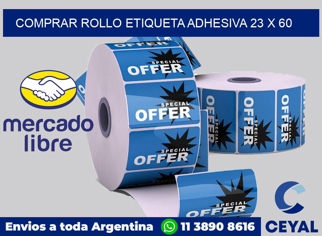 Comprar rollo etiqueta adhesiva 23 x 60