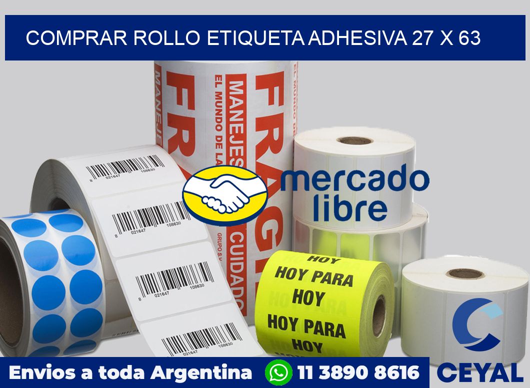 Comprar rollo etiqueta adhesiva 27 x 63