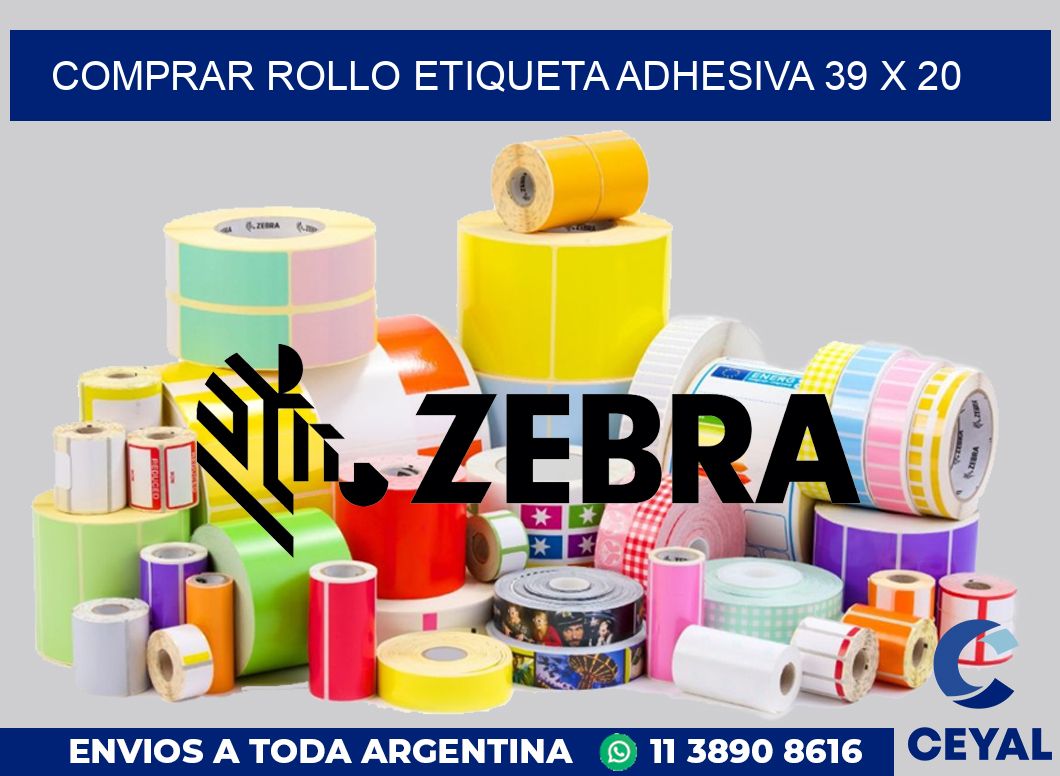 Comprar rollo etiqueta adhesiva 39 x 20