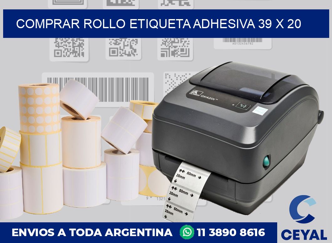 Comprar rollo etiqueta adhesiva 39 x 20